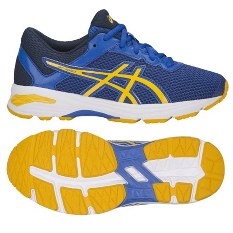 Patike za trčanje Asics Gt 1000 6 Gs W C740N-4504 plava žuta boja mornarsko plava