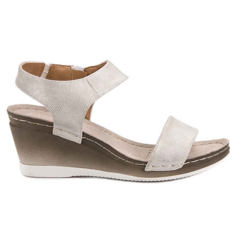 VINCEZA sandale na klin siva