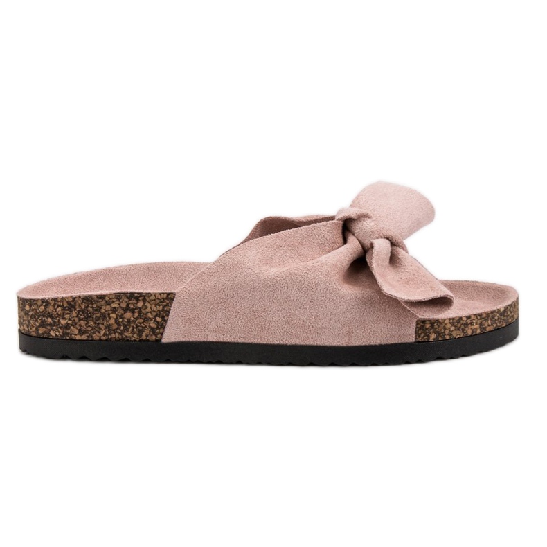 VINCEZA Papuče s mašnom ružičasta