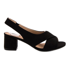 Kylie Crne sandale od antilopa crna