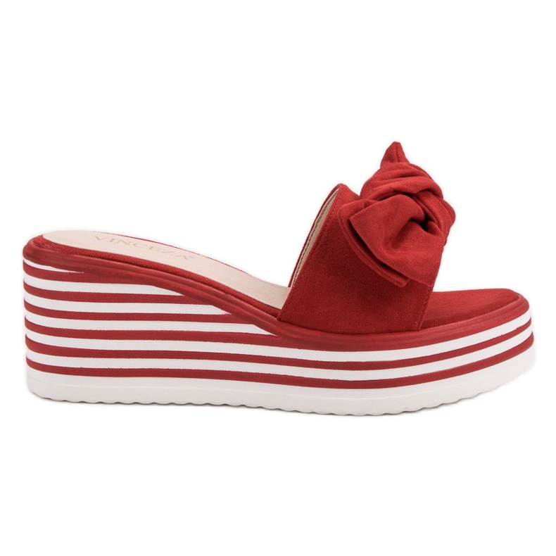 Crvene papuče na klin VINCEZA crvena