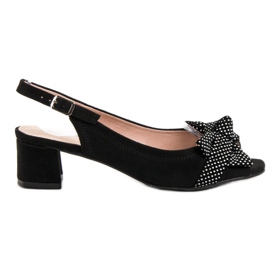 Filippo Sandale od antilopa s mašnom crna