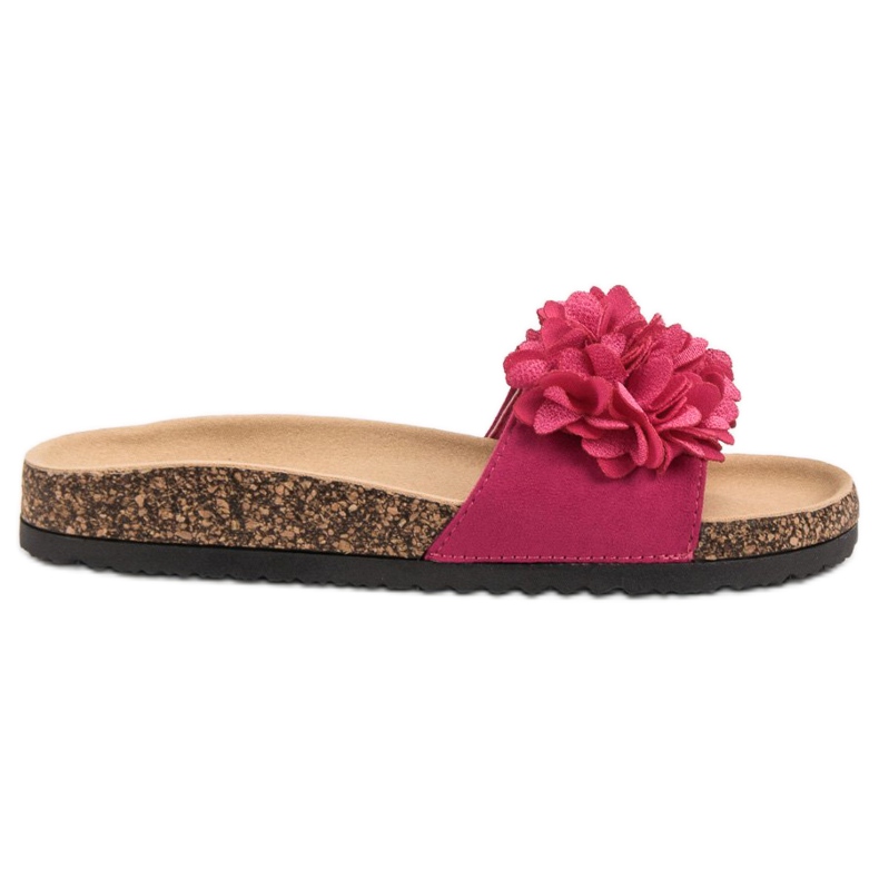 VINCEZA papuče s cvijećem ružičasta