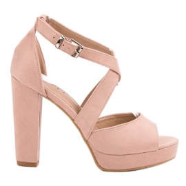 Seastar Sandale od antilopa na platformi ružičasta