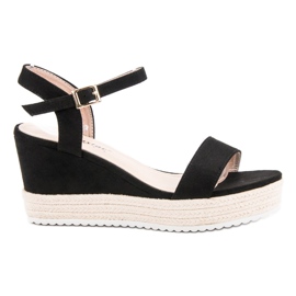 Seastar Udobne sandale na klin crna