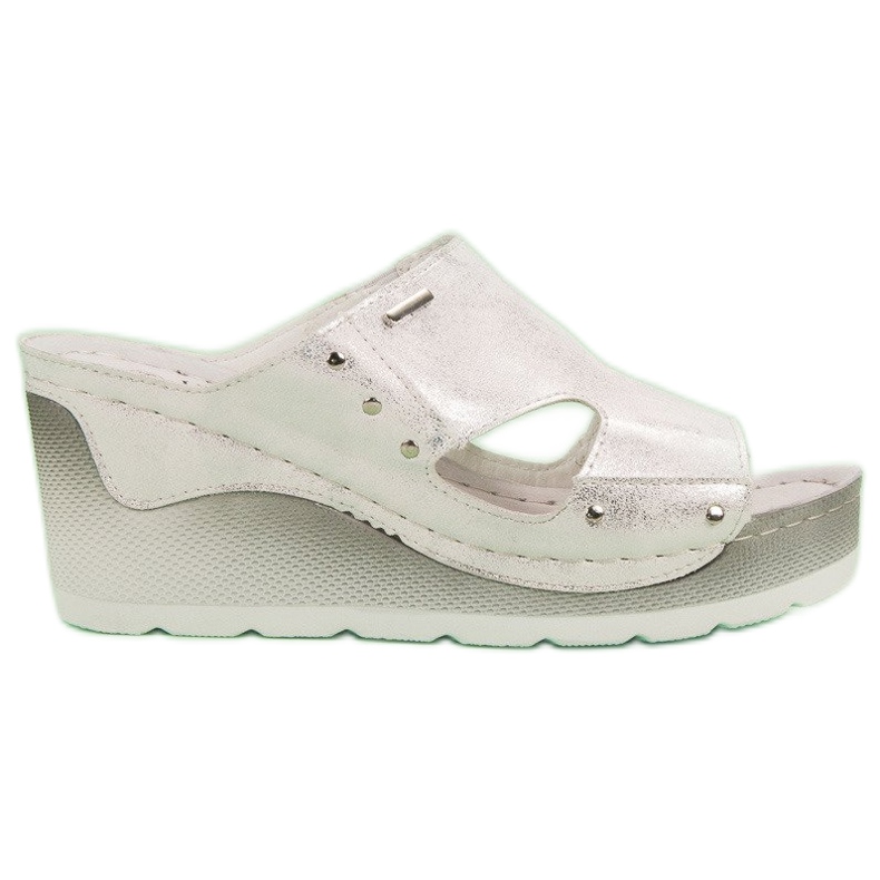 VINCEZA sandale na klin siva