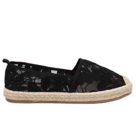 Crne ažurne espadrile 68-130 Crne crna
