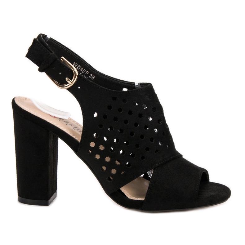 Seastar Ažur sagrađene sandale crno