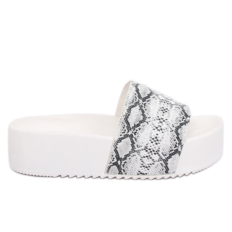 Bijele papuče s visokim potplatom N-32 White Snake bijela