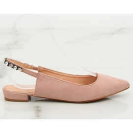 Balerinka s otvorenom petom ružičaste LS5028 Bež II-GAT ružičasta