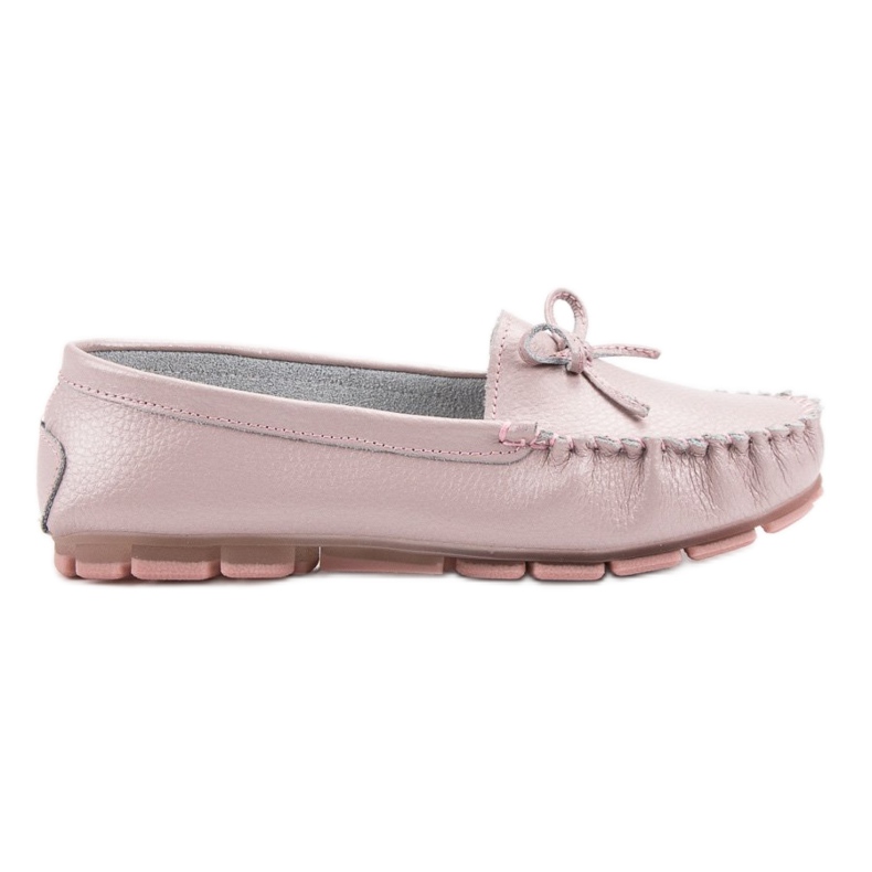 Filippo Kožne mokasine s mašnom ružičasta