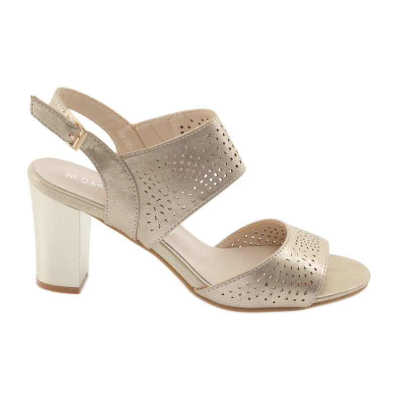 M.Daszyński Kožne sandale sa uloškom Daszyński žuta boja