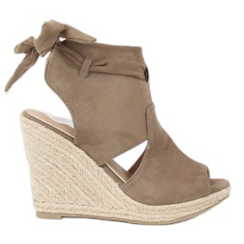 Zelene espadrile na klinovima LM-023 Zelene zelena višebojan