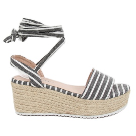 Crne platnene sandale GG-68P Crna