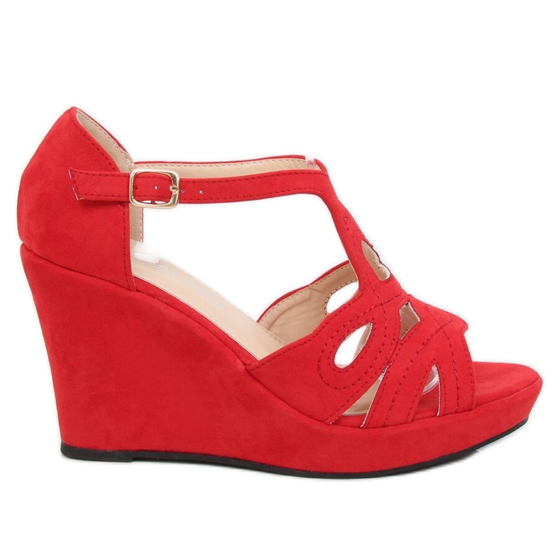 Crvene sandale na klin LM-002 Crvene crvena