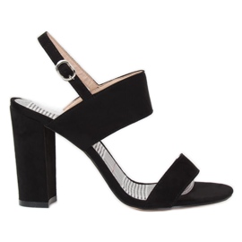 Sandale na postolju crne S116 Crne crna