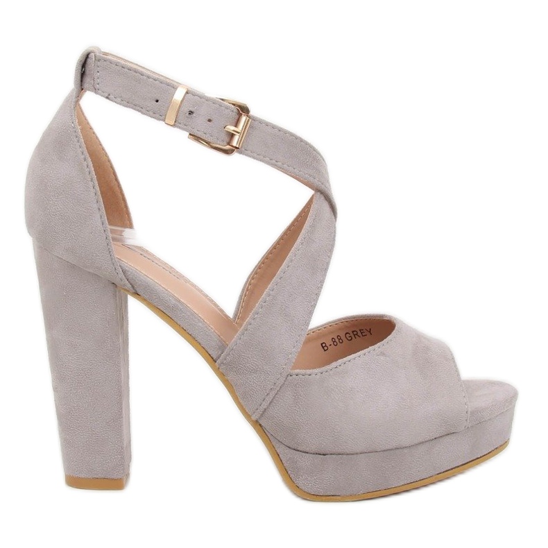 Sandale na sivoj platformi B-88 Grey siva