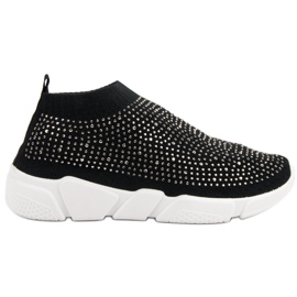 Tekstilne sportske cipele s kristalima crna