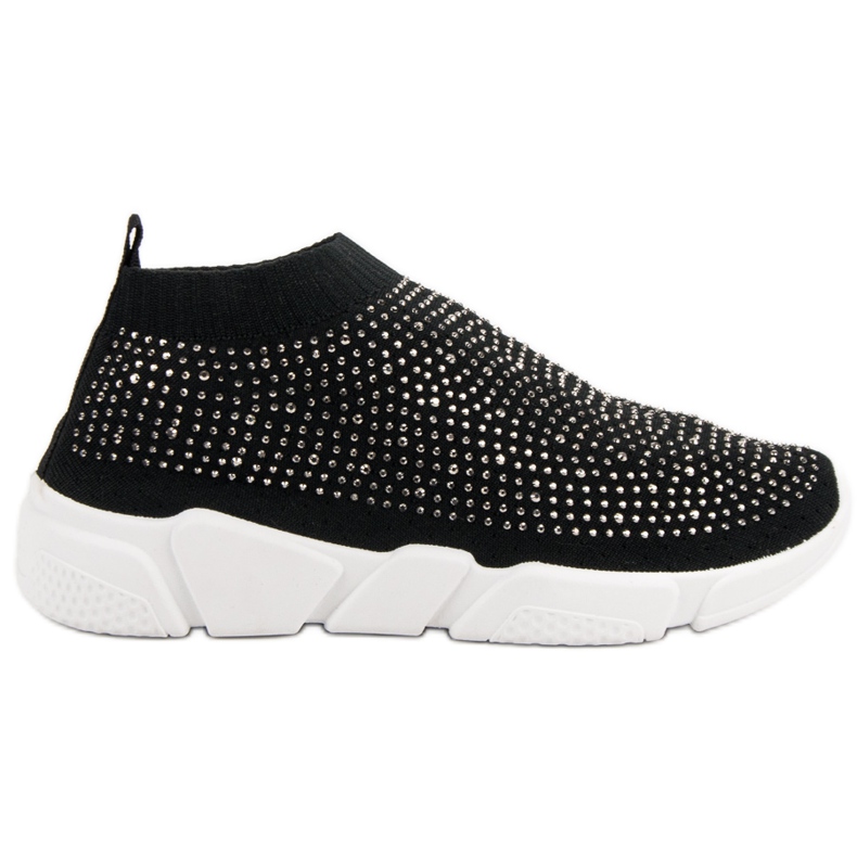 Tekstilne sportske cipele s kristalima crno