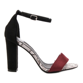Danic Sandale s visokim potpeticama crna crvena