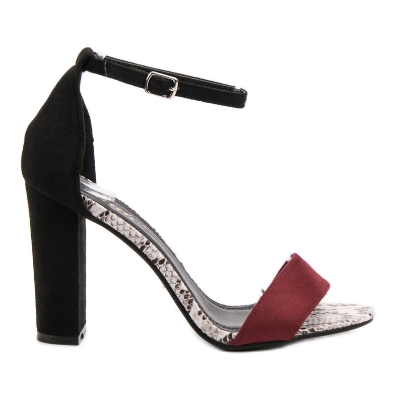 Danic Sandale s visokim potpeticama crno crvena