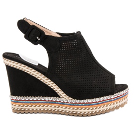 Nio Nio Ugrađene sandale na klin crna