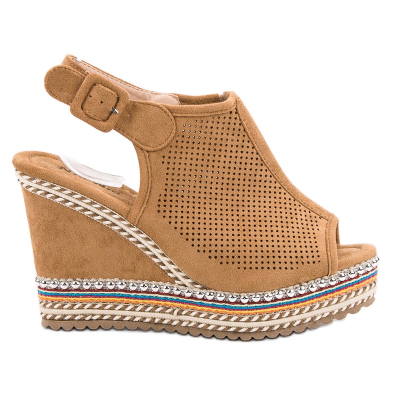 Nio Nio Ugrađene sandale na klin smeđa