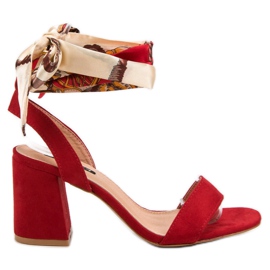 Milaya Sandale vezane vrpcom crvena