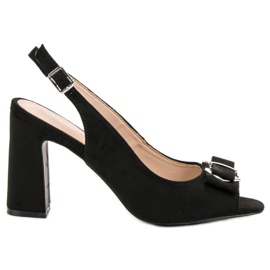 SHELOVET Sandale na šanku crno