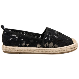 Lucky Shoes Espadrile od crne čipke crna