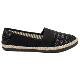 Kayla Sjajne espadrile crno