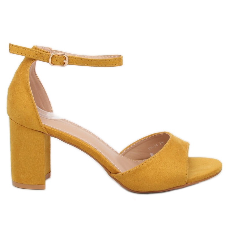 Žute sandale s visokim potpeticama VV-24 Yellow žuta boja