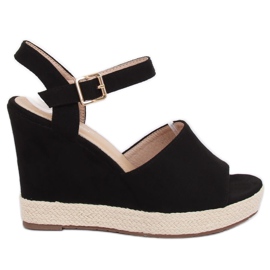 Crne sandale na klin crne FD-5M14 crne crna