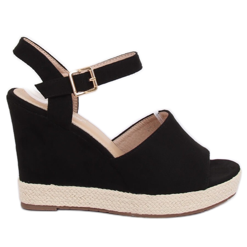 Crne sandale na klin crne FD-5M14 crne crno