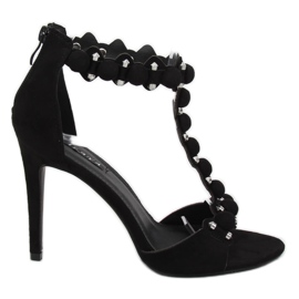 Crne sandale na visoku petu GH-5A5733 Crna