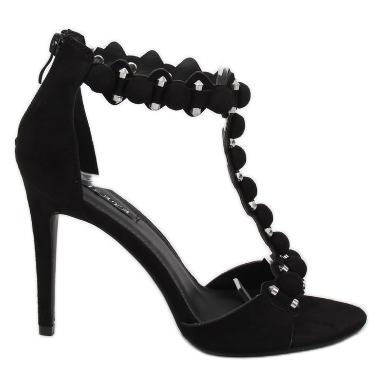 Crne sandale na visoku petu GH-5A5733 Crna crno