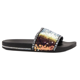 Seastar Papuče sa šljokicama višebojan žuta boja