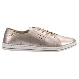 Kylie Kožne cipele na vezanje zlatni