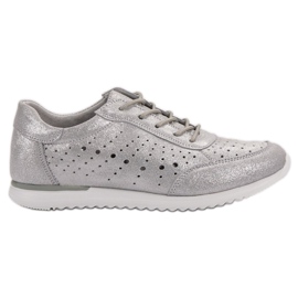 Kylie Srebrne kožne cipele siva