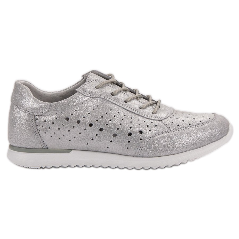 Kylie Srebrne kožne cipele siva