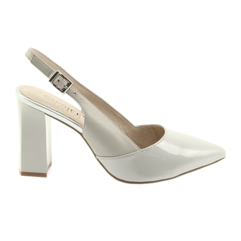 Sive ženske sandale na stupu Caprice 29604 siva