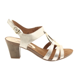 Caprice ženske sandale s ukrasom 28308 zlatni oval