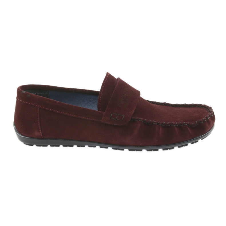 Nikopol Muške kožne Burgundy Loafers1688 crvena