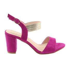 Sandale na postolju Filippo DS817 fuksija / zlato ružičasta žuta boja