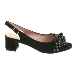 Mašne Sandale Filippo 788 crne / točkice bijela crna