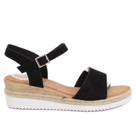 Crne sandale na niskoj klinnoj peti 7868-KL Crna