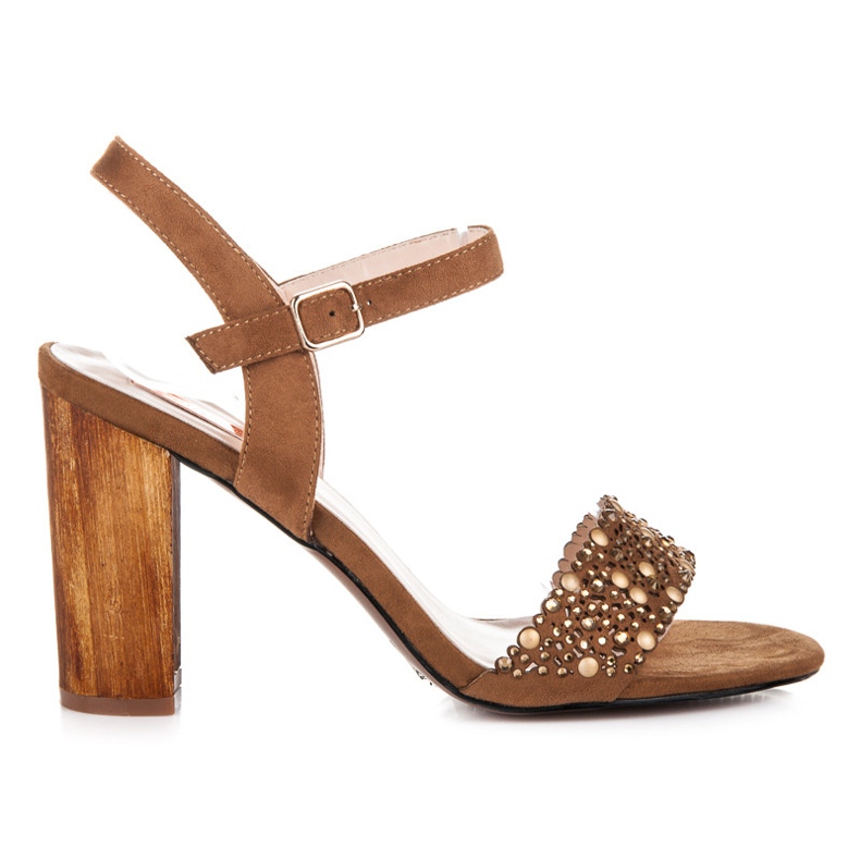 Beauty Girl'S Ažur sandale na štikle smeđa