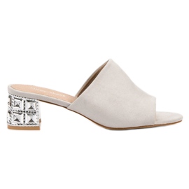 Lucky Shoes Sandale na visoku petu od antilopa siva