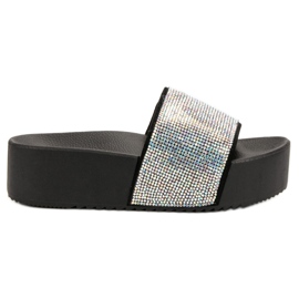 Marquiz Modne papuče na platformi crna siva