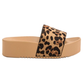 Anesia Paris Papuče od antilopa na platformi smeđa